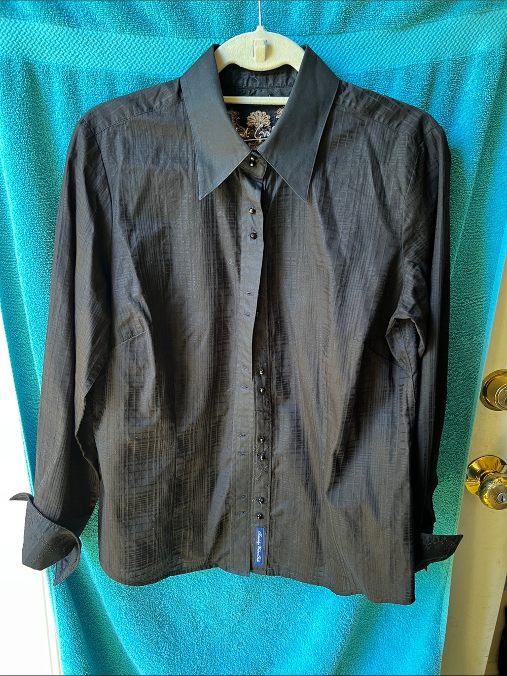Robert Graham Black Shirt with Embroidery